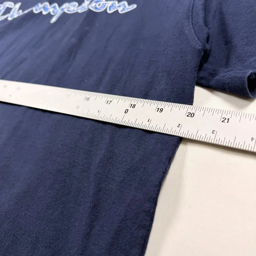 Champion Authentic Athleticwear Logo Graphic T Shirt Navy Blue Mens Size Large - Picture 3 of 6